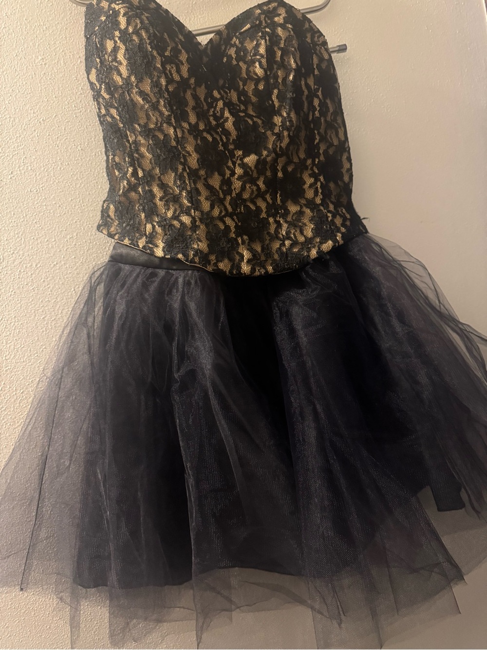 Windsor Black and Gold Mini Dress Tulle skirt